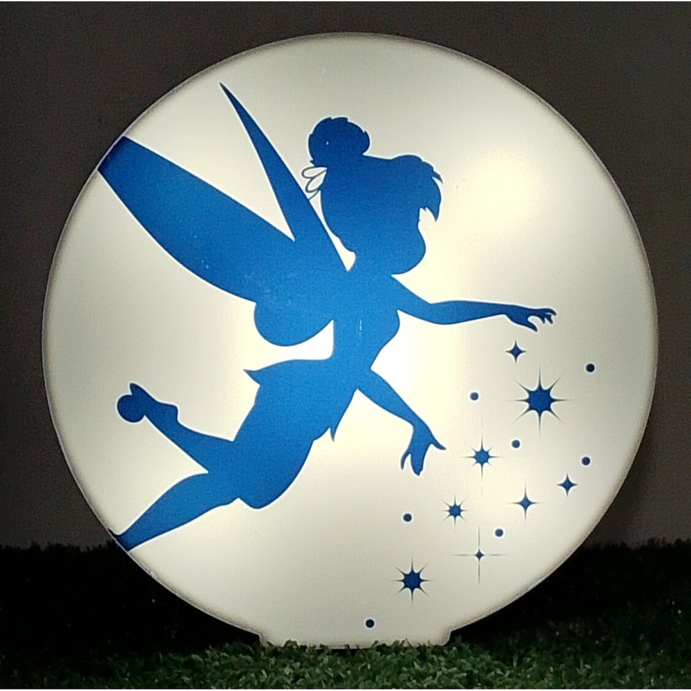VTG Disney Peter Pan Tinker Bell Shadow Mood Light By Paladone 6" Stars Fairy